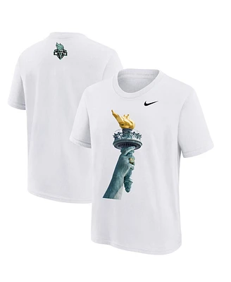 Outerstuff Big Boys and Girls White New York Liberty 2024 Wnba Finals Champions Ring Parade T-shirt