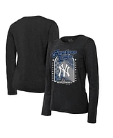 Fanatics Women's Black New York Yankees 2024 American League Champions Tri-blend Long Sleeve T-shirt