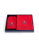 Polo Ralph Lauren Big Girls 2-Pc. Polo Bear Cotton-Blend Hat and Scarf Set