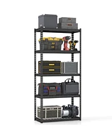 Sugift 5-Tier Metal Shelving Unit with Anti-slip Foot Pad Height Adjustable Shelves for Garage