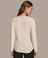 Donna Karan New York Women's Cowl-Neck Long-Sleeve Top