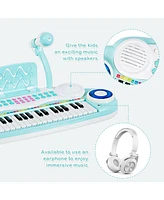 Gymax 37-Key Toy Piano Keyboard w/ Stool Microphone Electronic Organ for Kids