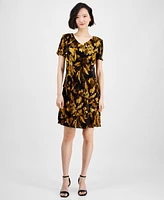 Connected Women's Pleated Tiered Floral Sheath Dress