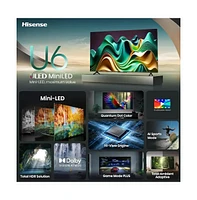 Hisense 55" Class U6 Series Mini-led Uled 4K Smart Google Tv - 55U6N