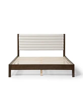 Furniture of America Adin Queen Size Boucle Fabric Upholstered Bed