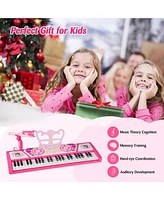 Gymax 49-Key Kids Keyboard Portable Electric Lighted Piano Instrument Toy Microphone
