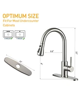 Mondawe pull down kitchen faucet,Brushed nickel