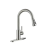 Mondawe pull down kitchen faucet,Brushed nickel