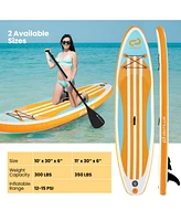 Hongge Inflatable Stand up Paddle Board with Adjustable Paddle and 3 Fins for Adults and Youths-s