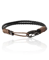 Lucky Brand Black Braided Leather Bracelet - Rugged Men s Adjustable Rope Bracelet