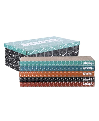 The Licker Store Naomi Modern Cardboard Reversible Cat Scratcher Pad in Box with Catnip (5-Pack)