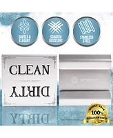 Sperric Dishwasher Sign Clean Dirty Signs Stainless Steel Interior Indicator - Non-Scratch & Rustproof Clean Dirty Dishwasher Sign (Silver & Black)