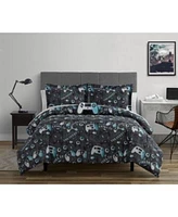 Alex Bella Next Level Dark Grey Blue 3 Piece Microfiber Comforter Set