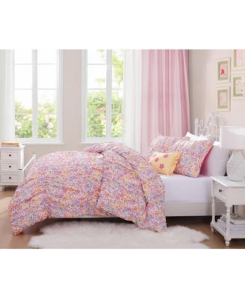 Alex Bella Garden Posies Pink 3 Piece Embellished Soft Microfiber Comforter Set