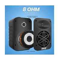 Pyle 5.25” 2-Way Indoor/Outdoor Speaker System - 1/2” High Compliance Polymer Tweeter