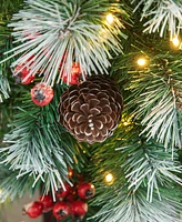 Glitzhome Pre-Lit Pine Artificial Christmas Porch Tree, 4 Feet