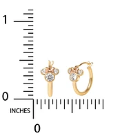 Disney Minnie Mouse Cubic Zirconia Small Hoop Earrings in 10k Yellow & Rose Gold, 1/2"