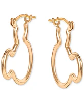 Disney Mickey Mouse Silhouette Small Hoop Earrings in 10k Yellow Gold (3/4")