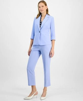 Kasper Cuffed Blazer Printed Top Slim Pants