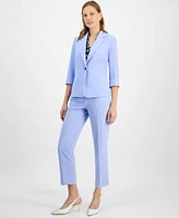 Kasper Cuffed Blazer Printed Top Slim Pants