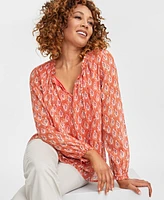 Jm Collection Women's Printed Blouse, Exclusively at Macy's