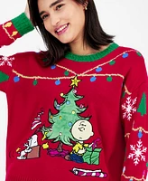 Hooked Up by Iot Juniors' Snoopy and Charlie Brown Christmas Sweater