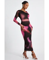 Quiz Women's Cowl Neck Long Sleeve Maxi Dress