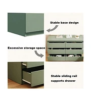 gaomon 6 Drawer Double Dresser, Dresser Closet With Modern Wide Chest Of 6 Sliding Drawers