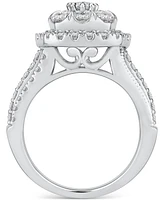 Diamond Square Cluster Engagement Ring (2 ct. t.w.) in 14k White Gold