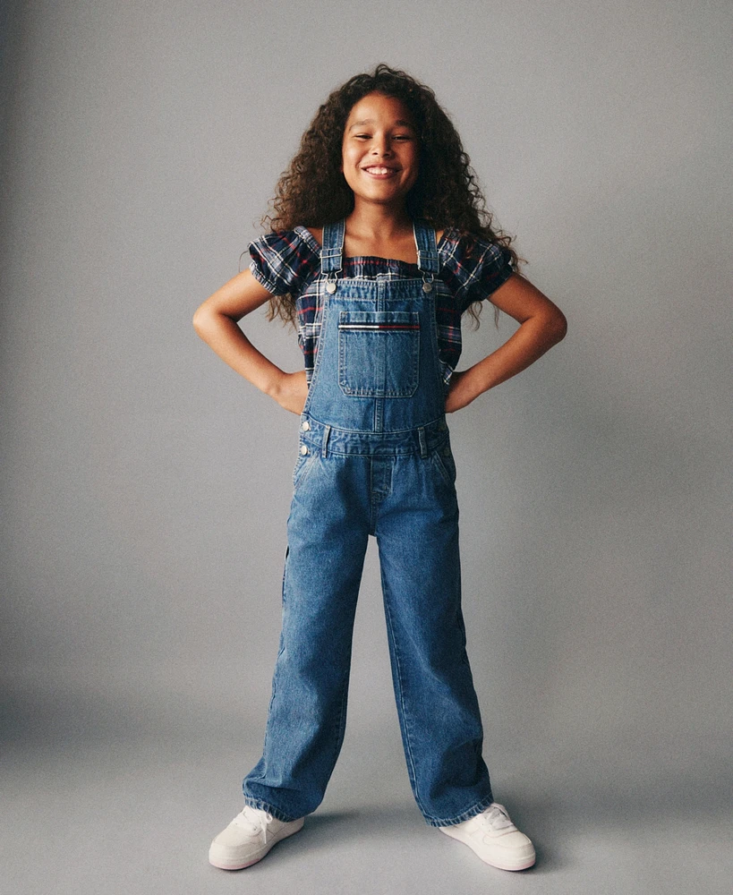 Tommy Hilfiger Toddler and Little Girls Denim Wide Leg Overall