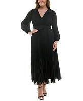 Taylor Plus Pleated Belted Maxi Dress