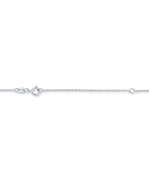 Diamond Accent Racquetball Racquet Pendant Necklace in Sterling Silver, 16" + 2" extender