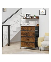 gaomon Dresser For Bedroom With 5 Drawers, Dressers & Chests Of Drawers For Hallway, Entryway, Storage Organizer Unit With Fabric, Sturdy Metal Frame,