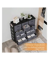 gaomon Dresser For Bedroom With 12 Drawer, Dressers & Chests Of Drawers For Hallway, Entryway, Storage Organizer Unit With Fabric, Sturdy Metal Frame,