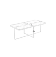 Slickblue Minimalist Rectangle Coffee Table - Metal Frame with Sintered Stone Top