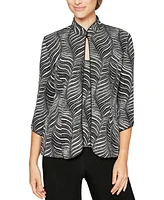 Alex Evenings Women's Abstract-Print 3/4-Sleeve Jacket & Tank Top