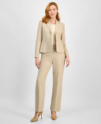 Le Suit Women's Two-Button Shawl Collar Jacket & Side-Zip Pants, Regular Petite