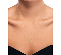 Diamond Accent Heart Anchor Pendant Necklace in Sterling Silver & 14k Gold-Plated Sterling Silver, 16" + 2" extender