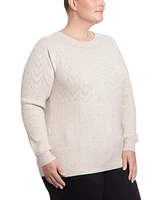 Joseph A Plus Pointelle Pullover Sweater