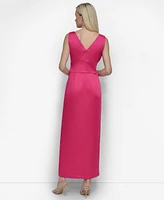 Dkny Women's Surplice-Neck Faux-Wrap Sleeveless Gown
