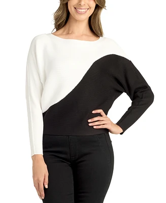 Bcx Juniors' Colorblocked Dolman-Sleeve Sweater