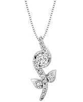 Sirena Diamond Flower 18" Pendant Necklace (1/2 ct. t.w.) in 14k White Gold