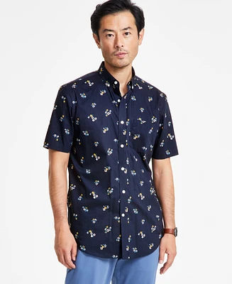 Club Room Men's Poplin Floral-Print Shirt, Exclusively at Macy's