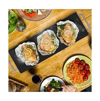 NutriChef Electric Warming Tray with Non-Stick, Heat-Resistant Glass Plate, 22.4" x 6.7" Heating Surface - PKWTR40