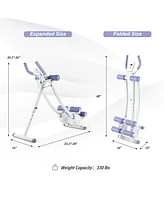 Hongge Ab Machine with Lcd Monitor and 4 Adjustable Heights-Purple