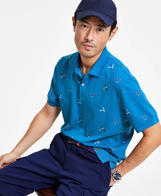 Club Room Men's Papagayo Regular-Fit Bird-Print Pique Performance Polo Shirt, Exclusively at Macy's