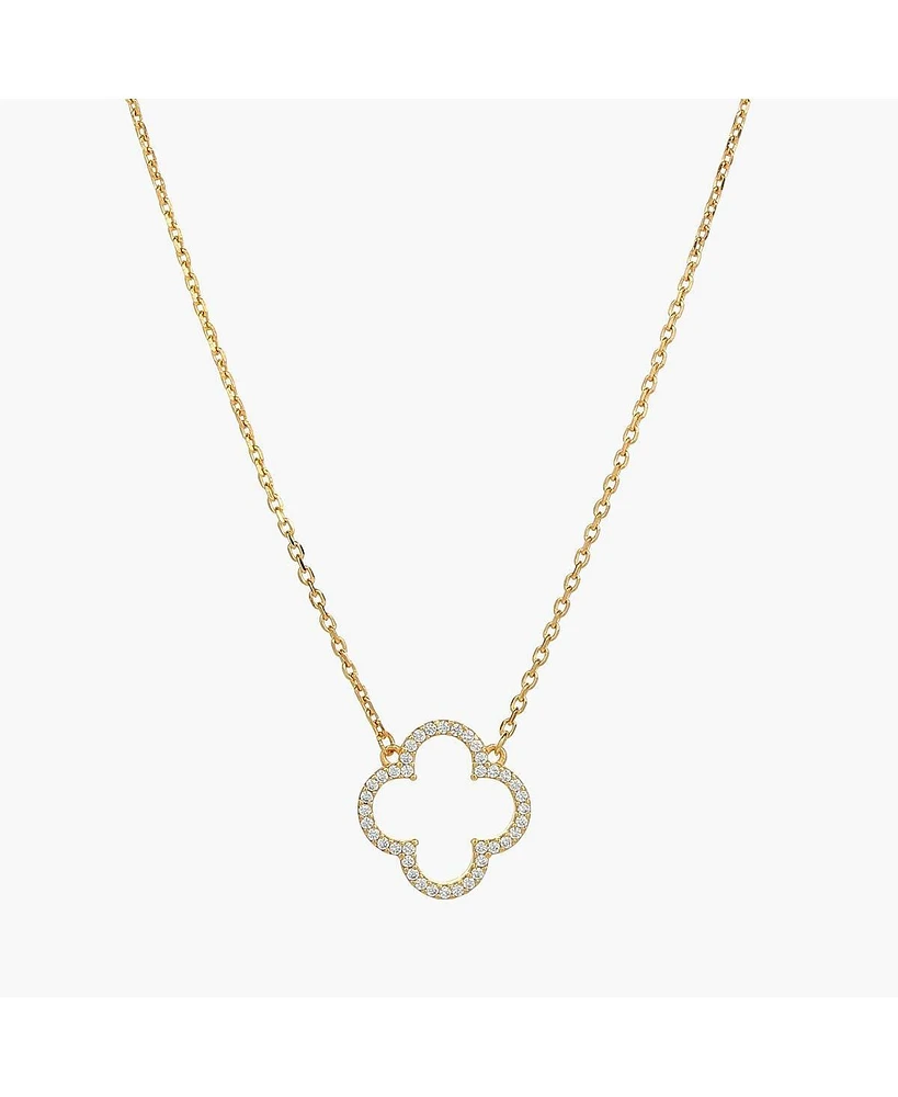 Bearfruit Jewelry Sterling Silver 18k Gold Plated Aria Clover Necklace