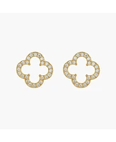 Bearfruit Jewelry Sterling Silver 18k Gold Plated Aria Clover Stud Earrings