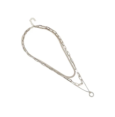 Sohi Women's The Halo Snakechain Multi-Layer Necklace
