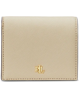 Lauren Ralph Crosshatch Leather Compact Wallet